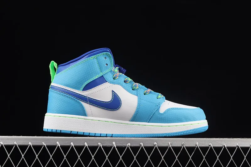 All categories Air Jordan Jordan series basketball shoes Air Jordan 1 Mid G version pure original Air Jordan 1 Mid AJ1 Joe 1 blue and green Chinese culture basketball shoes DA8010-400